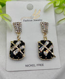 Elegant Black Crystal Earrings With Sparkling Rhinestone Accents - Brand Boost HUB